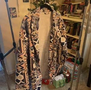 Plus size vintage southwestern denim blazer